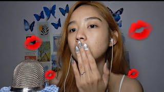 ASMR finger kisses  kisses, mouth sounds & hand movement