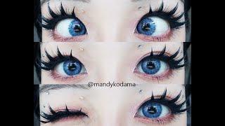 SHOWCASE: Circle Lenses - Sweety Aurora Blue (Uniqso) on dark eyes