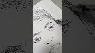 Live pen drawing in 6 minutes ️ model : Ali #art #artworld #pendrawing #sketch #sketchebook