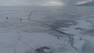 Lake Baikal - Drone footage - ice crack