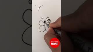 How to draw butterfly with alphabet Y #shorts #short #viral #trending #ytshorts #art #youtube #draw