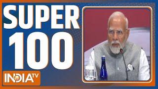 Super 100: Mumbai Heavy Rain Red Alert | PM Modi In Pune | CM Yogi | Rahul Gandhi | Haryana Election