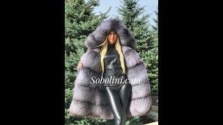 Stylish fur park, bluefrost fur, with a detachment on the vest, luxury collection from Sobolini