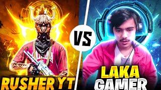 LAKA GAMER ️ VS RUSHER YT ️ | Friendly Fight  V-BADGE VS SEASON 2  @LakaGamingz