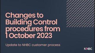 NHBC changes to Building procedures from 1 October 2023