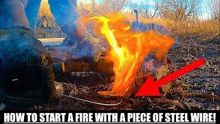 How to Start a Fire with a Piece of Steel Wire! Military Pilot Emergency Fire Starter!