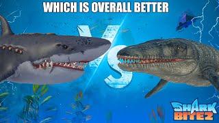 Sharkbite 2 Update MOSASAURUS Vs MEGALODON Comparison! Which Is Better?