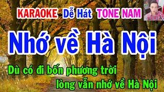 Karaoke  Nhớ Về Hà Nội  Tone Nam  Nhạc Sống  gia huy karaoke