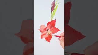 Watercolor Painting Tutorial - How to Paint Flowers: Gladiolus #art #watercolor #watercolorpainting