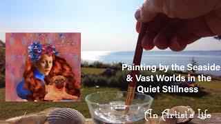 Painting by the seaside | Creating Art layers for an NFT art piece | The joy of quiet stillness