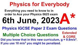 2023 IGCSE Physics 0625 Specimen Paper 2