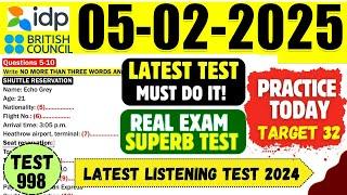 IELTS Listening Practice Test 2025 with Answers | 05.02.2025 | Test No - 998