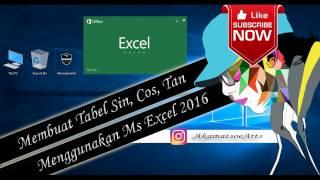 Membuat tabel sin, cos, tan menggunakan MS Excel Pada MS Office 2016