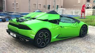 Green Lamborghini Huracan Spyder for Rent in Dubai