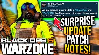 WARZONE: New SURPRISE UPDATE PATCH NOTES! Huge BUG FIXES & Gameplay Updates! (BO6 New Update)