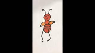 Simple Ant   drawing ️ #art #easydrawing #shorts #learnstepbystep #viralshort #fypage #fyp