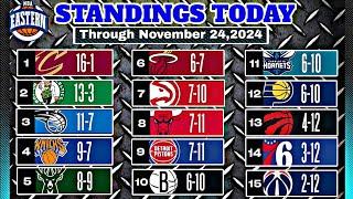 NBA Standings today as of November 24, 2024 | NBA Game results today | NBA Game Schedules Nov- 25