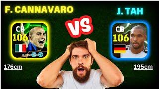 F. Cannavaro  J. Tah!! | 176cm vs 195cm!! | Cannavaro Efootball 25 | Efootball 2025 Mobile