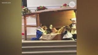 Kids fight over baby Jesus in Nativity scene