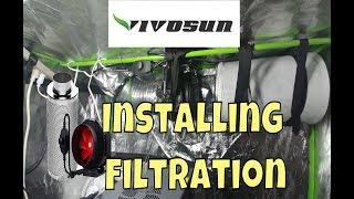Vivosun 6 Inch 390 CFM Inline Duct Fan & Carbon Odor Filter Install.