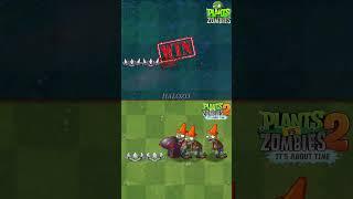 Pvz vs Pvz 2 - Spike Rocks & Doom Shroom Vs Team Zombie #shorts