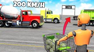 ️ CZY PRZEJDĘ PRZEZ ULICE PEŁNĄ PĘDZĄCYCH CIĘŻARÓWEK!? | BeamNG Drive