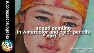 speed painting with Prima watercolors + pencils, Part 1