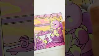 Cozy train ride coloring #satisfying #coloringbook #colorwithme
