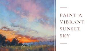 Learn to paint a vibrant sunset sky in soft pastel