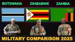 Botswana vs Zimbabwe vs Zambia Military Power Comparison 2025