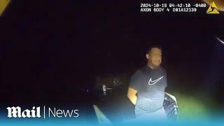 Moment police arrest Luis Diego Hernandez-Moncay as he assaulted a woman in a field in Florida