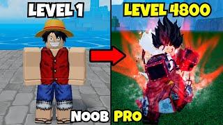 Beating King Legacy as Luffy! Lvl 0 to Lvl 4800 Noob to Pro in King Legacy!