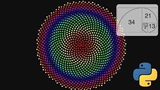 Phyllotaxis with Python (Golden ratio)