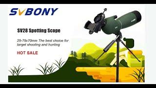 SVBONY SV28 25-75x70mm Spotting Scopes LIVE.