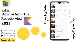 Sort Recyclerview using Kotlin || Sort Recyclerview items in Ascending or Descending Order || Kotlin