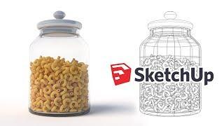 Modeling a glass jar of pasta with MS Physics – Sketchup Tutorial