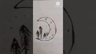 wow!moon art drawing for beginners #shorts #shortsvideo #short #shortvideo #drawing #art #viralvideo