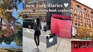 new york vlog  chanel unboxing, sephora haul, bvlgari shopping ️ chelsea manhattan & freehold nj 