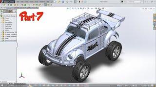 SolidWork_Volkswagen Beetle Car  Modeling | Advance Surface Modeling in SolidWorks _ Part-7