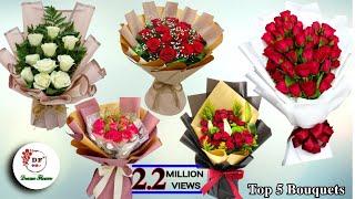 Top 5 Best Flower Bouquet | Flower Bouquet | Flower Wrapping Techniques | Flower Arrangement