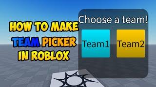 How to make a Team Picker in Roblox (2024)