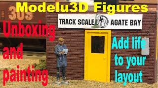 Painting 3D printed figures. Painting ModelU3D people in HO scale