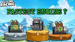 Which ENGINE is FASTER ? Hill Climb Racing || MAXED GARAGE VEHICLES