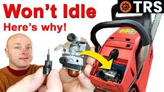 Chainsaw Wont Idle - This is why - Do this to Correct it!