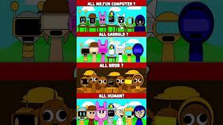 All Mr.Fun Computer vs Garnold vs Brud vs Human Incredibox Sprunki MIX VERSION #sprunki