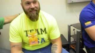 Clay Edgin weighs in at the "Cup of Petr 1" MAS Wrestling 2nd stage World Cup.