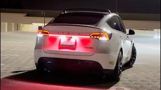 2024 Tesla Model Y /  3 Cyber Inspired Taillights | Hansshow Full-Width Strip Tail Light