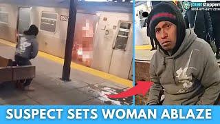 Shocking Subway Tragedy: Woman Set on Fire, Suspect Calmly Watches !