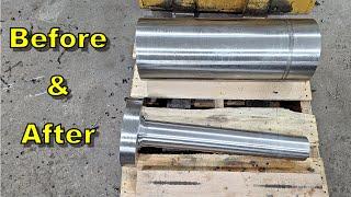 Heavy Roughing Passes Making Big Beautiful Steel Chips On The Lathe