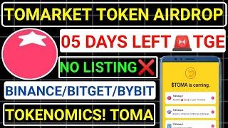 TOMARKET TOKEN AIRDROPBINANCE/BITGET05DAYS LEFT ️TOMA CLAIM! STARTNO LIST #blum #major tomarket